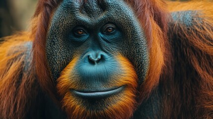 Naklejka premium Close Up Portrait of an Orangutan