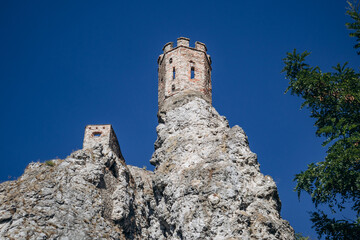 Devin Castle standing on a massive rock hill above the confluence of the Danube and Morava