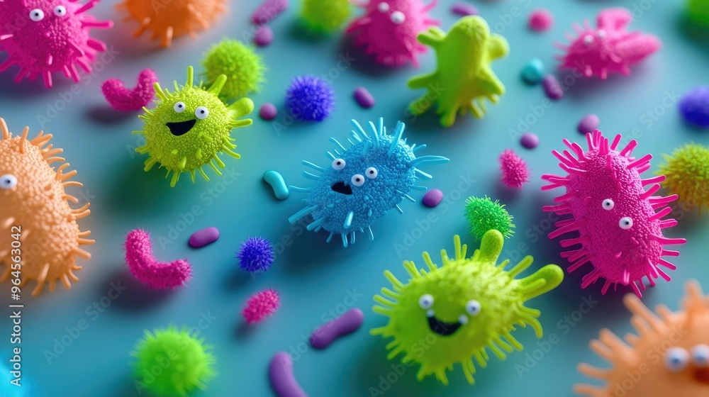 Poster germs on a clean surface with ample text area
