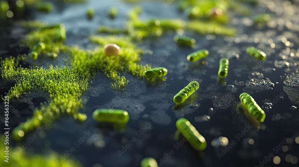 Poster germs on a clean surface with ample text area