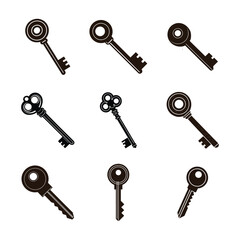 modern and vintage key or opener bundle set