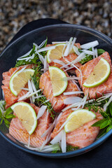 Cooking a fish and herb dish