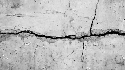 Obraz premium Texture of a cracked line on a concrete wall