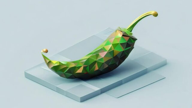 green chili low poly isometric art 3d art station concept art high detail art behance ray tra