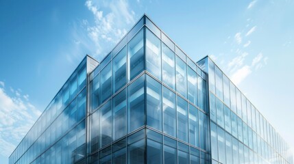 Obraz premium modern office building Simple and elegant glass and steel. Modern office buildings emphasize convenience and openness.