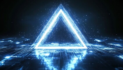 Digital Abstract Triangle Glowing Light