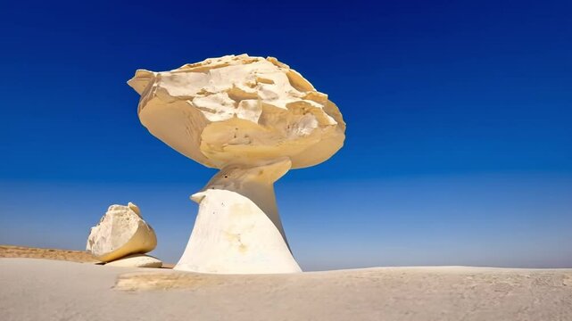 Famous Stone at White Desert of Al Farafrah, Egypt, approximately 30 million years old. 360 degrees 