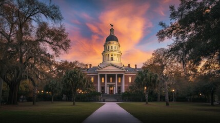 Naklejka premium The famous South Carolina Statehouse in the capital