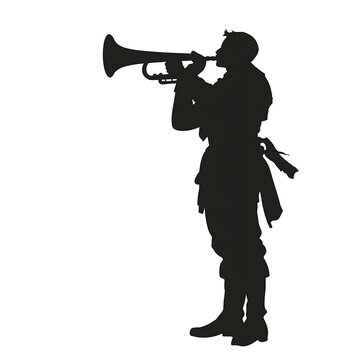 recommend clip art: 一位士兵吹响了号角
