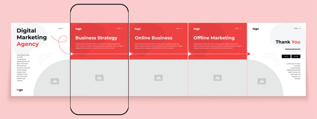 Marketing agency carousel post template pack. Creative social media post design. Business carousel banner. Social media post bundle. Digital marketing banner carousel template. Instagram story design © Tarek Digital