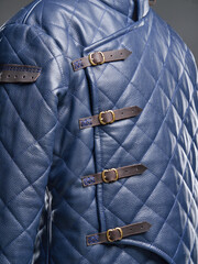 Historical fashion. Medieval knight cloth. Padded jacket gambeson.