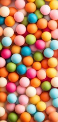 Obraz premium A vibrant array of colorful balls, showcasing a delightful mix of hues perfect for a playful or festive theme.