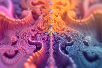 Obraz premium Lebendige organische Strukturen in leuchtenden Farben, abstrakte Kunst