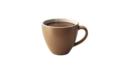 Isolated cup filled with dark coffee, perfect for a morning caffeine fix