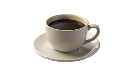 Isolated cup filled with dark coffee, perfect for a morning caffeine fix