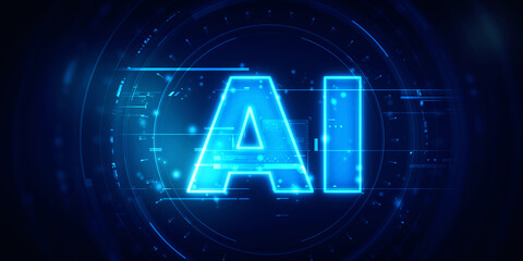 2d illustration Artificial Intelligence (AI) concept
