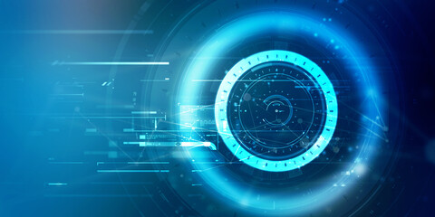 2d illustration Abstract futuristic electronic circuit technology background