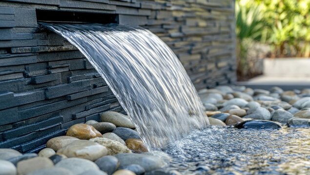 Water Feature Waterfall With Stones