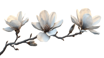 A white flower with a brown stem. The flower is the main focus of the image