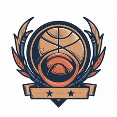 sports badge logo design with vector concept on white background