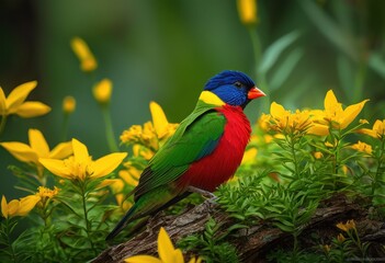 Fototapeta premium vibrant ecosystems featuring diverse flora fauna dynamic habitats rich colors textures, abundance, adaptation, biomes, biodiversity, coast, coral