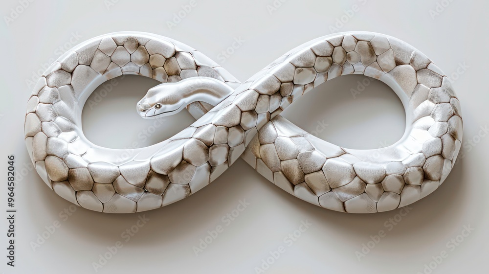 Poster a snake forms an infinity symbol with its body, showcasing a unique and abstract design.