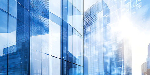 Façades vitrées et modernité  - idéal pour article sur l'économie, le business, l'architecture et l'innovation
