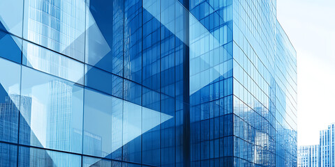 façades réfléchissantes en milieu urbain - idéal pour article sur l'économie, le business, l'architecture et l'innovation