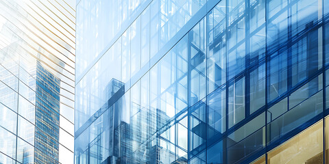Reflets d'un immeuble moderne en verre et acier - id&eacute;al pour article sur l'&eacute;conomie, le business, l'architecture et l'innovation