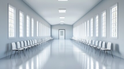 Symmetry in Minimalist Educational Buildings, Analyze how symmetry in minimalist school and university buildings fosters a structured and focused learning environment, with simple, clean lines