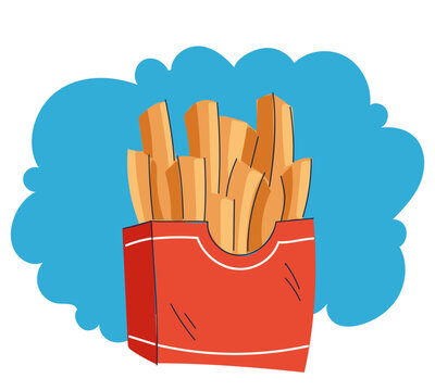 recommend clip art: Fast food street food line art simple style isolated concept 