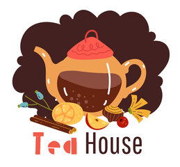 Tea coffee cup dessert house logo simple line style isolated concept 