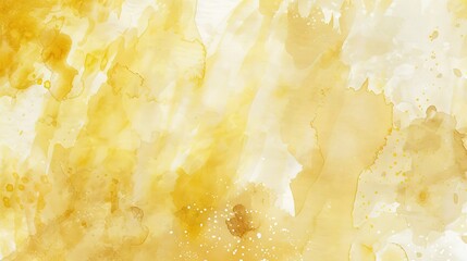 A magnificent texture of a golden watercolor forms a captivating background. The golden hue shimmers and glows, creating a luxurious and warm feel. The texture is rich and unique, with the watercolor 