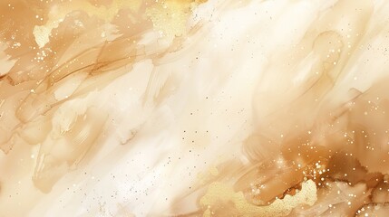 A magnificent texture of a golden watercolor forms a captivating background. The golden hue shimmers and glows, creating a luxurious and warm feel. The texture is rich and unique, with the watercolor 