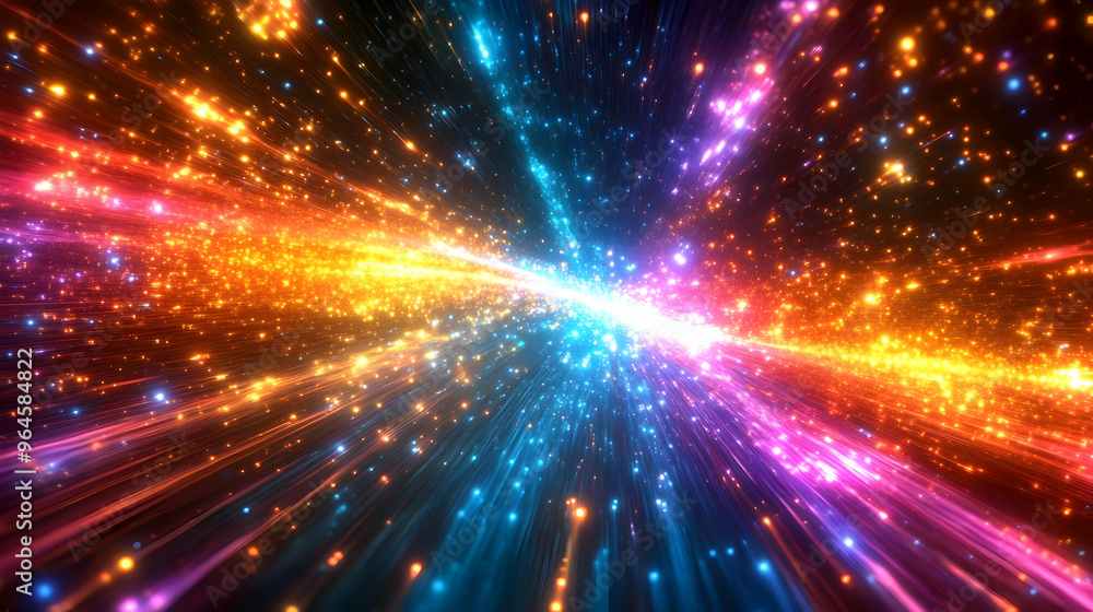 Aufkleber a vibrant explosion of light and color, creating a dynamic visual effect.
