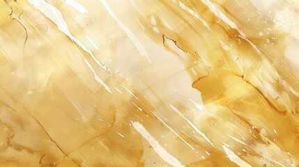 A magnificent texture of a golden watercolor forms a captivating background. The golden hue shimmers and glows, creating a luxurious and warm feel. The texture is rich and unique, with the watercolor 