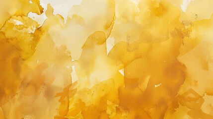 A magnificent texture of a golden watercolor forms a captivating background. The golden hue shimmers and glows, creating a luxurious and warm feel. The texture is rich and unique, with the watercolor 