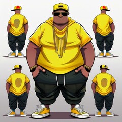 Fototapeta premium Comic Strassen Kunst Hip Hop Karikatur
