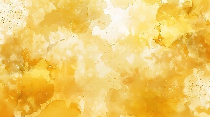 A magnificent texture of a golden watercolor forms a captivating background. The golden hue shimmers and glows, creating a luxurious and warm feel. The texture is rich and unique, with the watercolor 