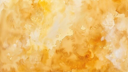A magnificent texture of a golden watercolor forms a captivating background. The golden hue shimmers and glows, creating a luxurious and warm feel. The texture is rich and unique, with the watercolor 