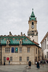 Obraz premium Bratislava, Slovakia - August 7, 2024: The old city center of Bratislava