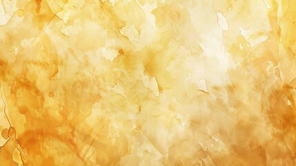 A magnificent texture of a golden watercolor forms a captivating background. The golden hue shimmers and glows, creating a luxurious and warm feel. The texture is rich and unique, with the watercolor 