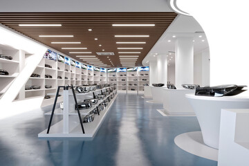3d render of vehicle part shop interior