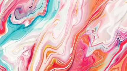 A captivating texture of marble forms a colorful background. The marble shows unique patterns and swirls, with a variety of colors blending together. This background has a rich and luxurious feel, wit