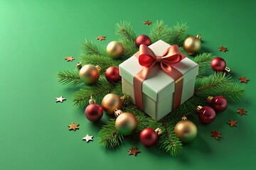 christmas tree with gift boxes and decorations