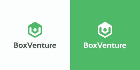 Vector logo design of initial letter V in hexagon shape with modern, simple, clean and abstract style. Icon for business, research, sports and personal branding.