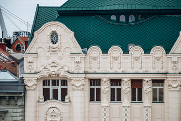 Bratislava, Slovakia - August 7, 2024: Palace of the Hungarian exchange bank in Bratislava