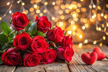 bouquet of roses and heart
