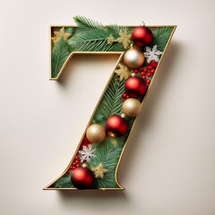 Number in Christmas theme