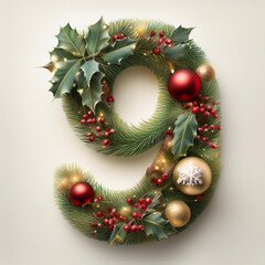 Number in Christmas theme